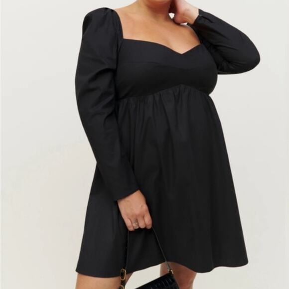 Reformation Kenzi Black Mini Dress Size: 10 - Picture 1 of 5
